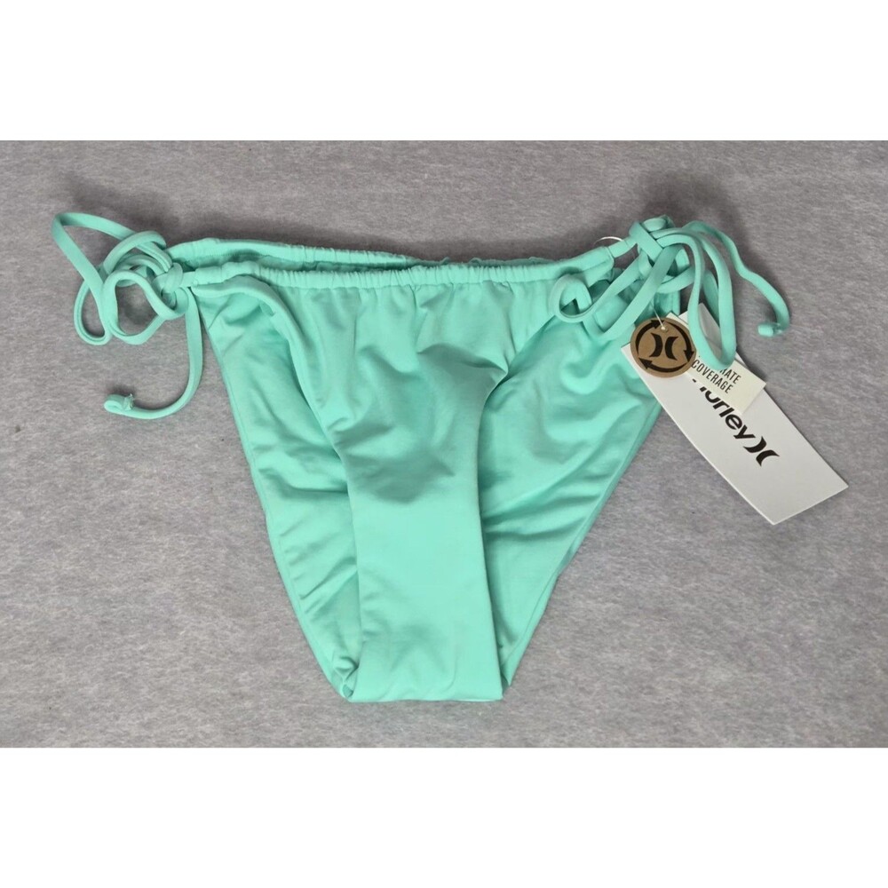 HURLEY Women's Mint Green Side Tie Bikini Bottoms XS NWT Moderate Coverage
